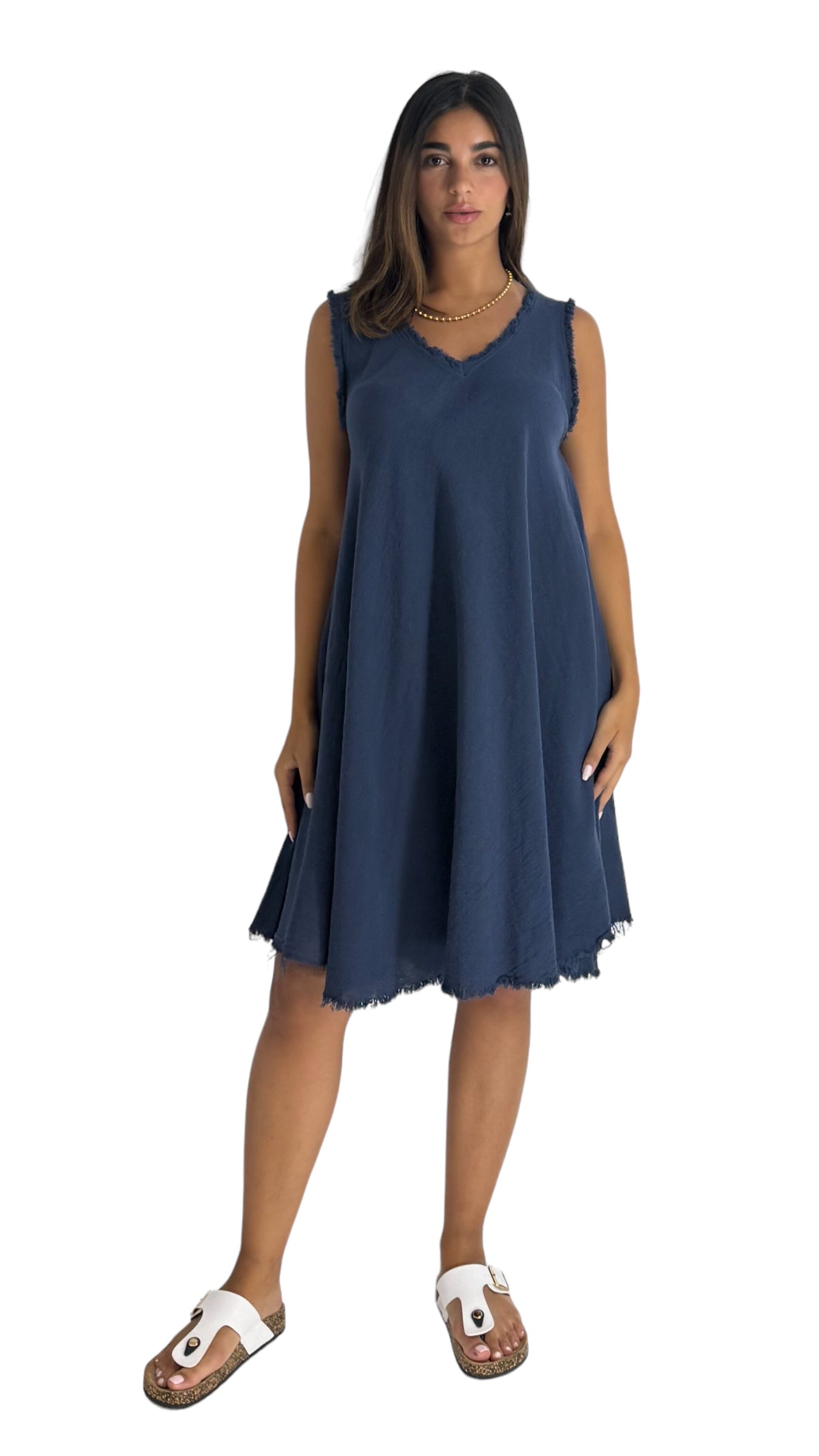 Leaf navy dress