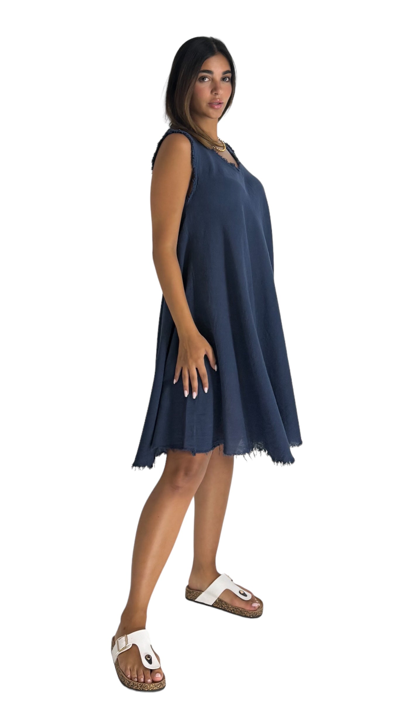 Leaf navy dress