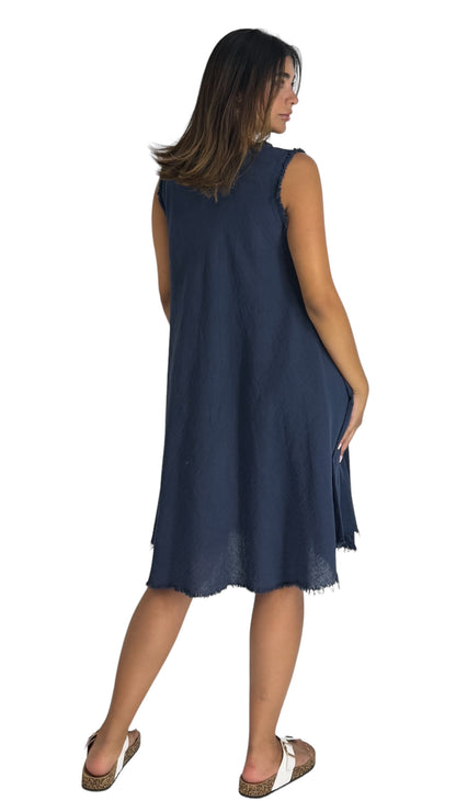 Leaf navy dress