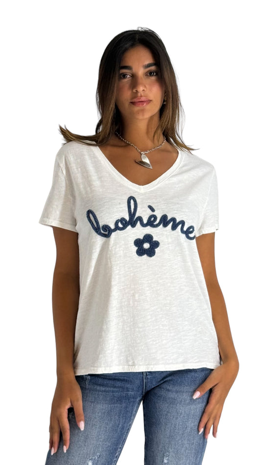 Boheme white/navy Tshirt