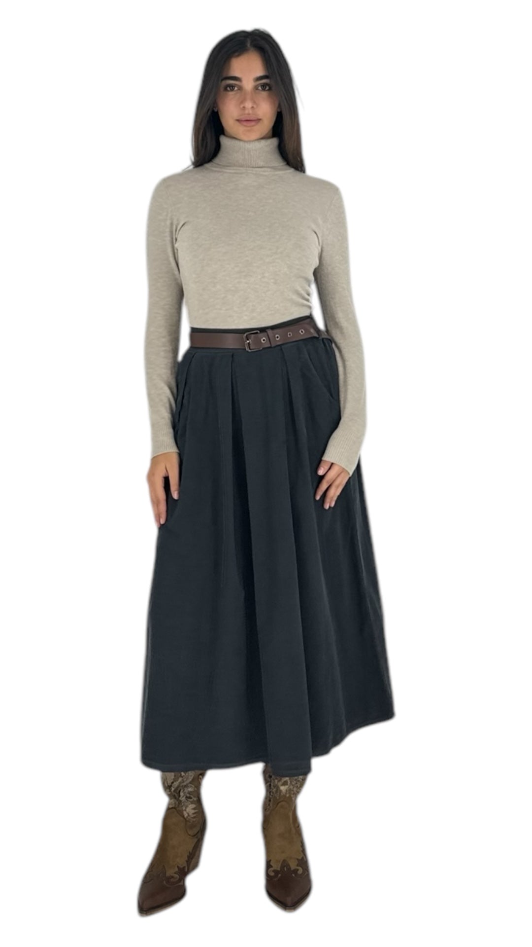 Monti charcoal skirt