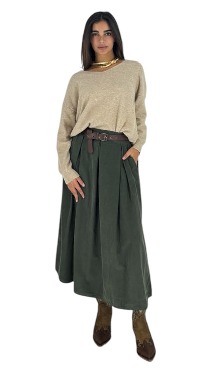 Monti khaki skirt