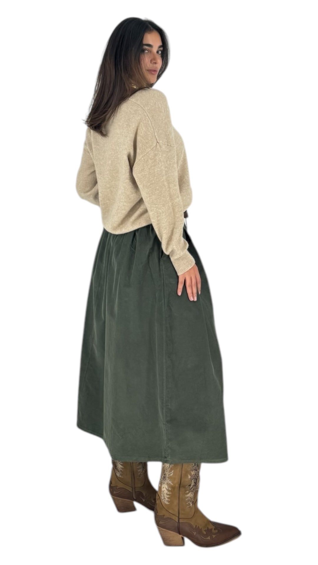 Monti khaki skirt