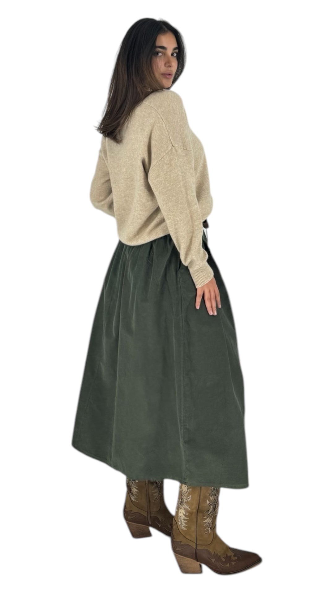 Monti khaki skirt