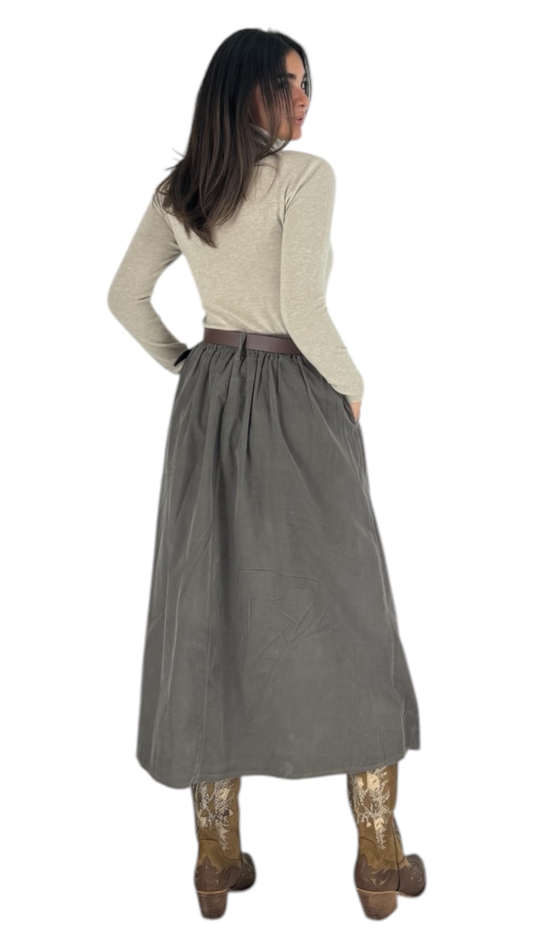 Monti taupe skirt