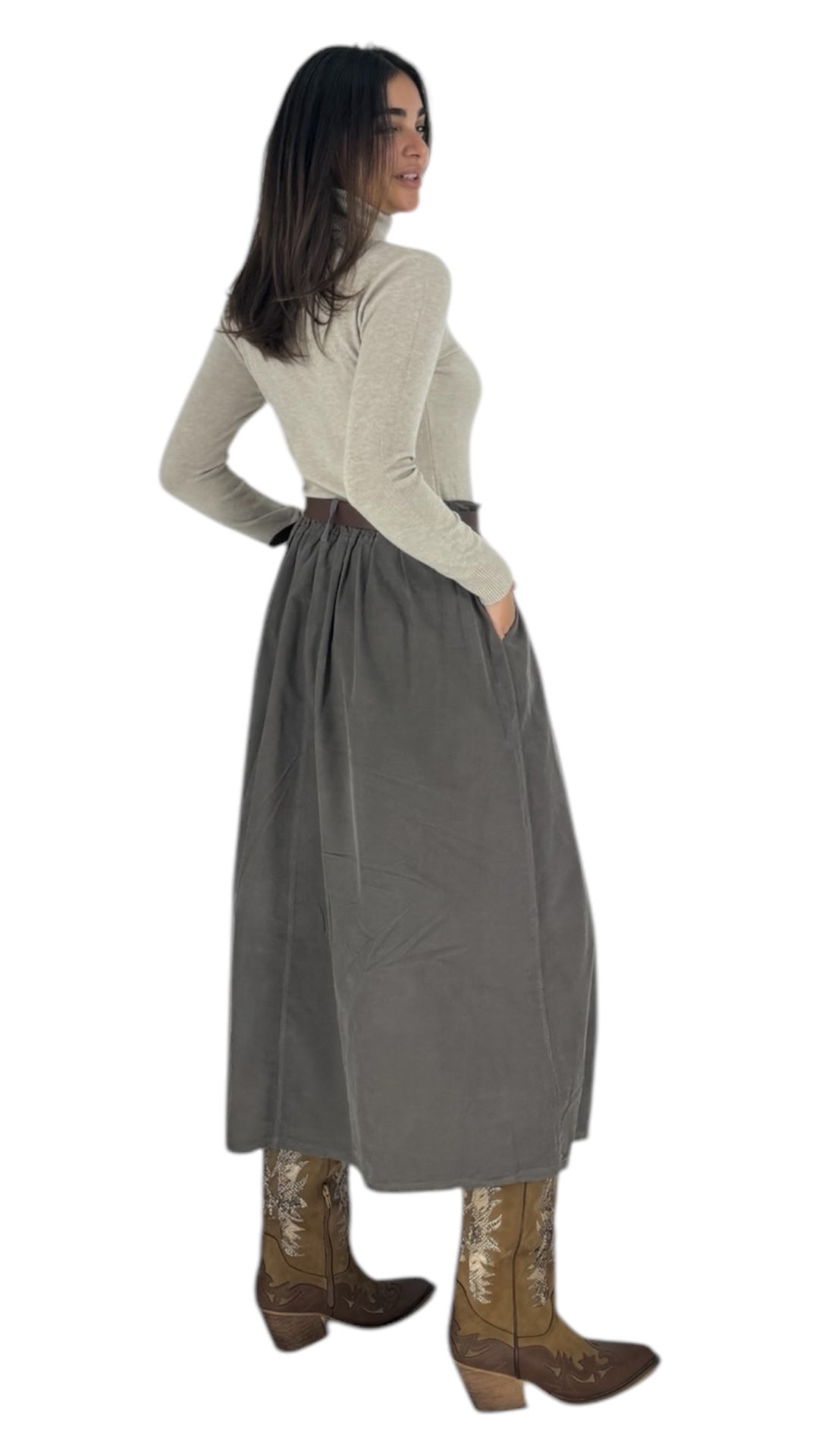 Monti taupe skirt