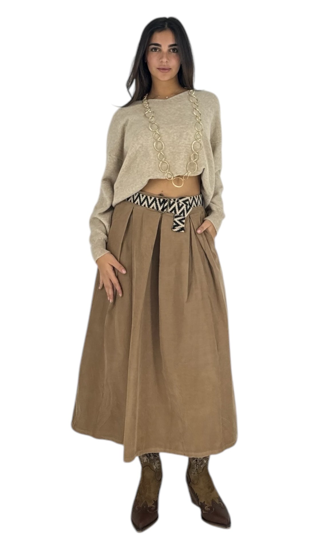 Delon camel skirt