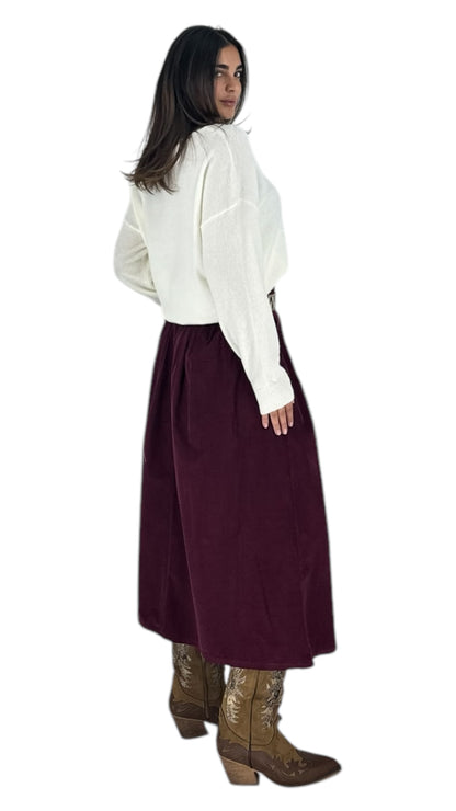 Delon maroon skirt