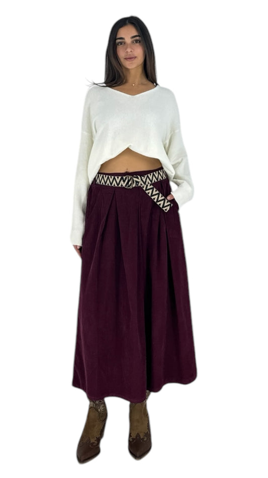 Delon maroon skirt