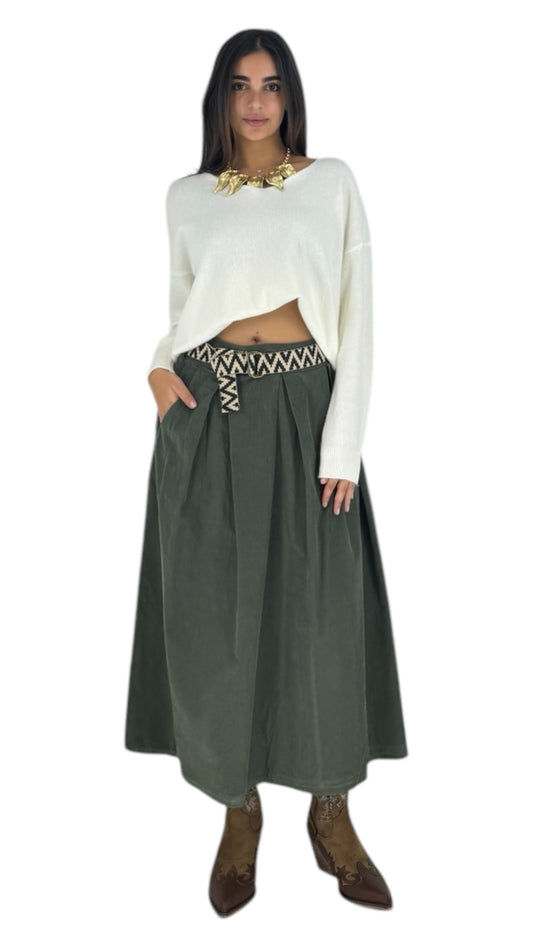 Delon khaki skirt