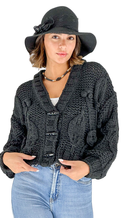 Monti Black Knitted Cardigan