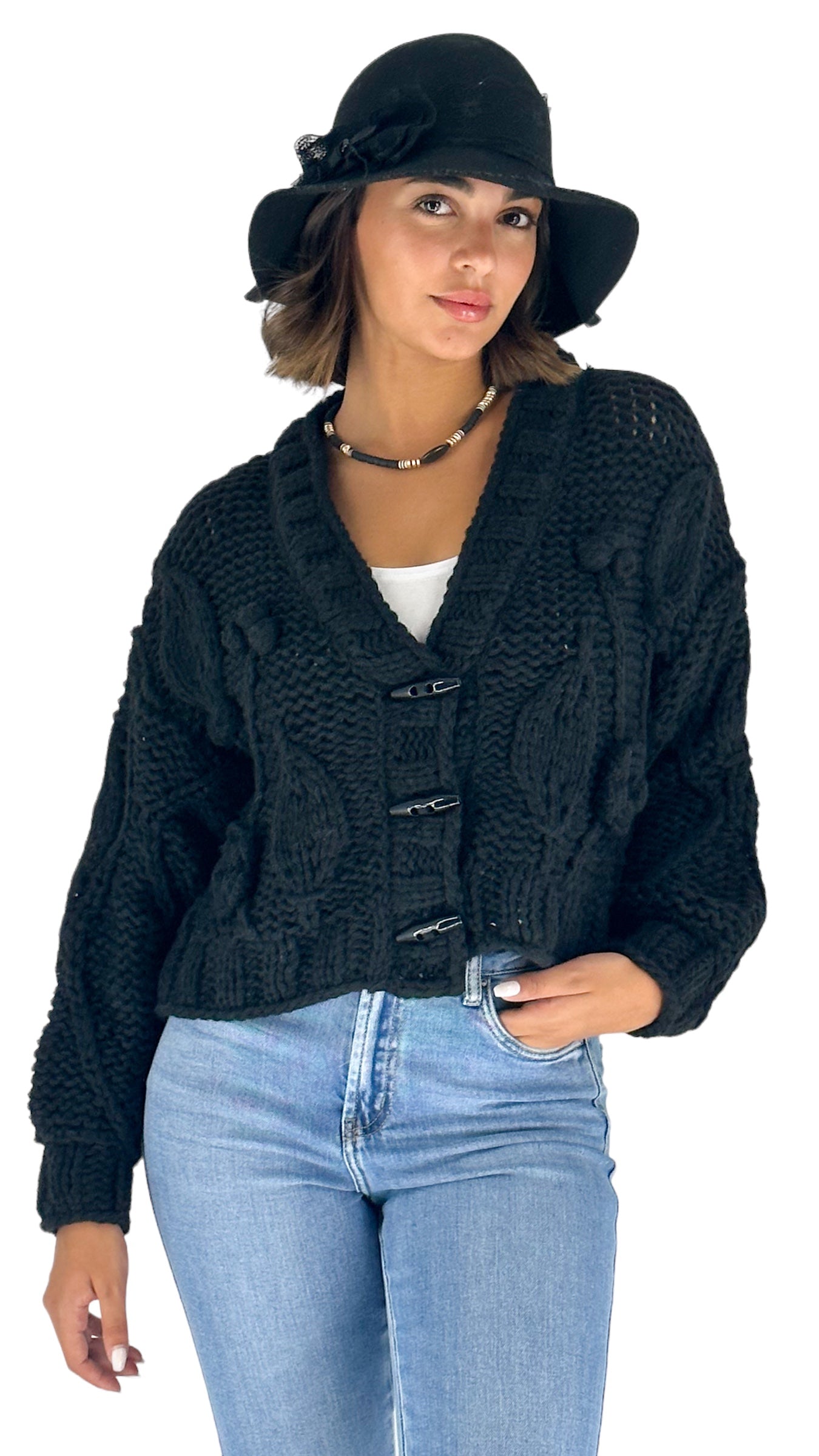 Monti Black Knitted Cardigan