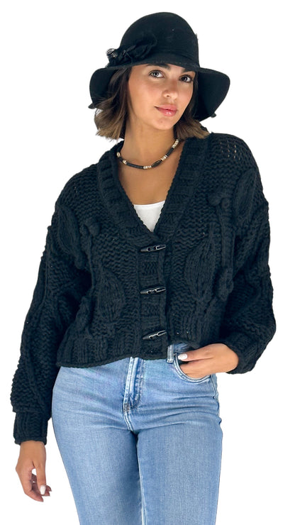 Monti Black Knitted Cardigan