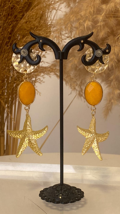 Starfish gold earrings