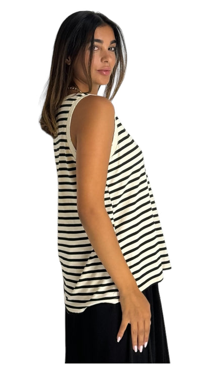 Sumo striped black/off white top