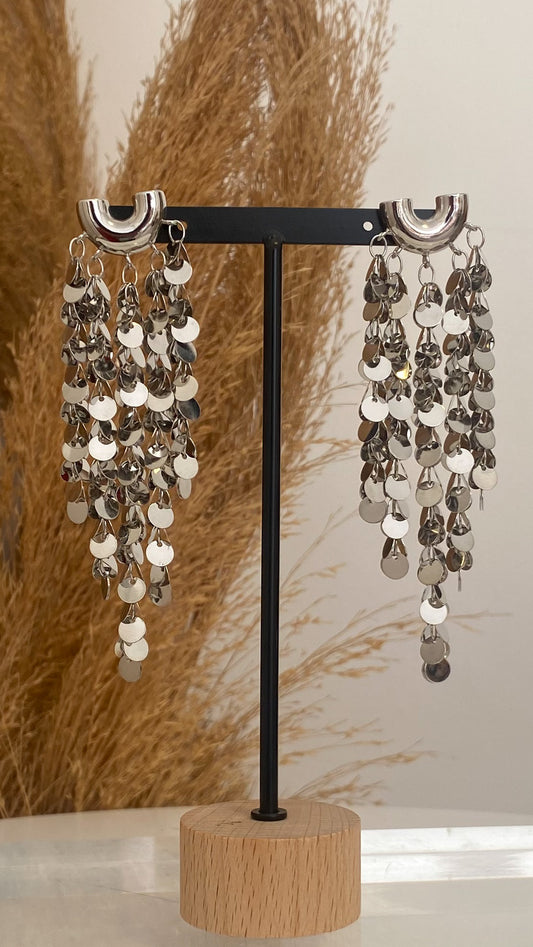 Bling silver earrings