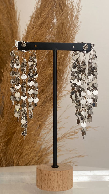 Bling silver earrings