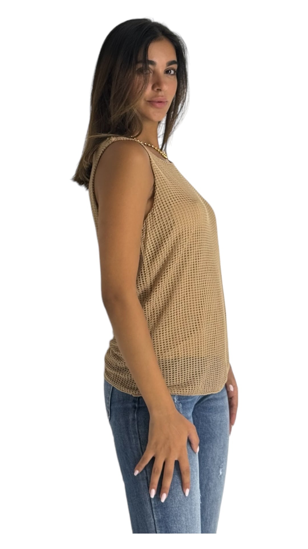 Chloe camel top