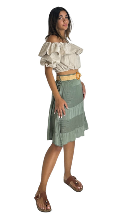 Ruth kaki skirt