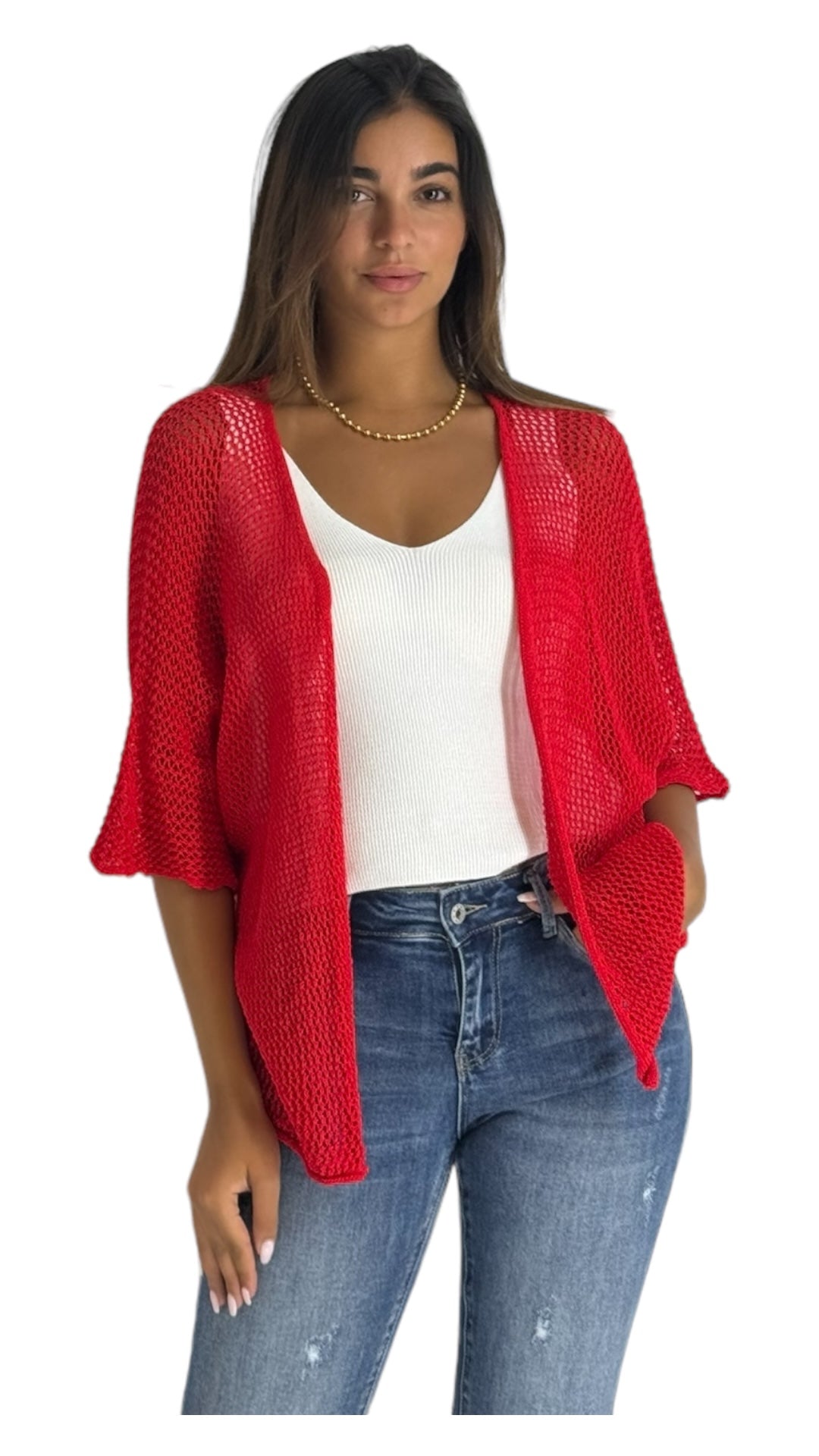 Jill red cardigan