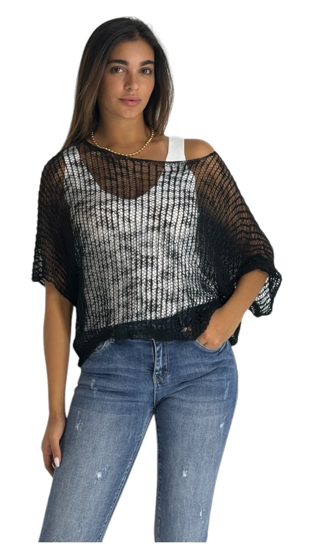 Peony black top