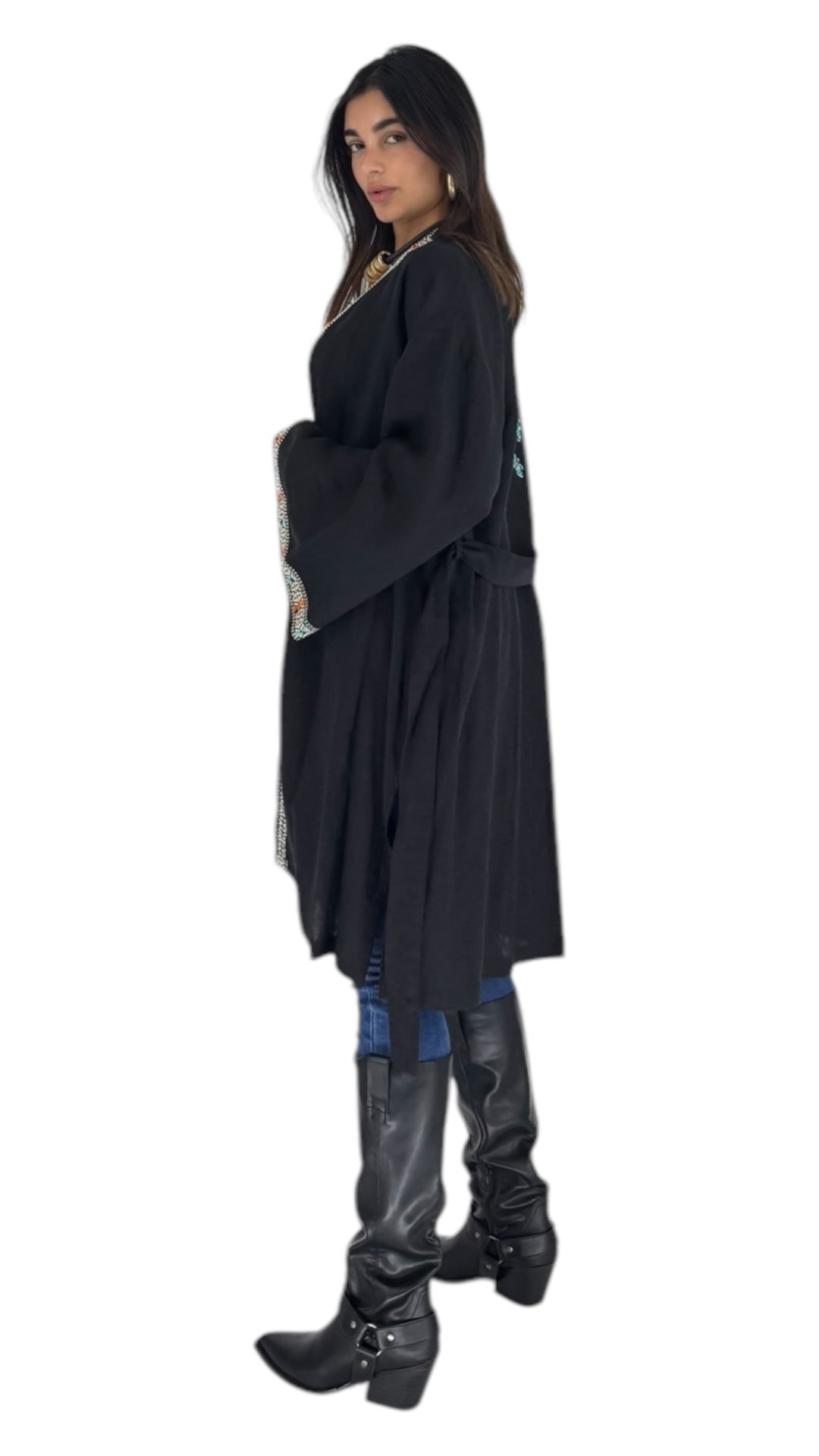Palm black abaya