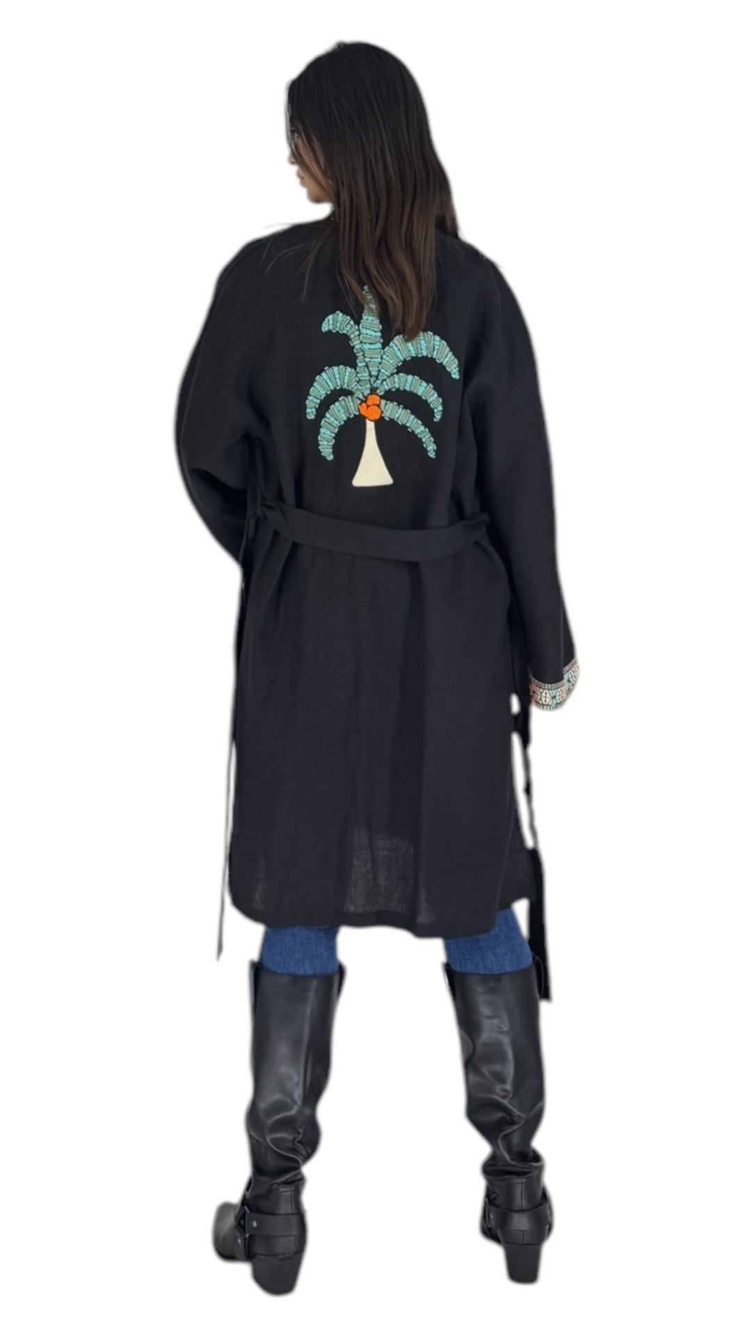 Palm black abaya