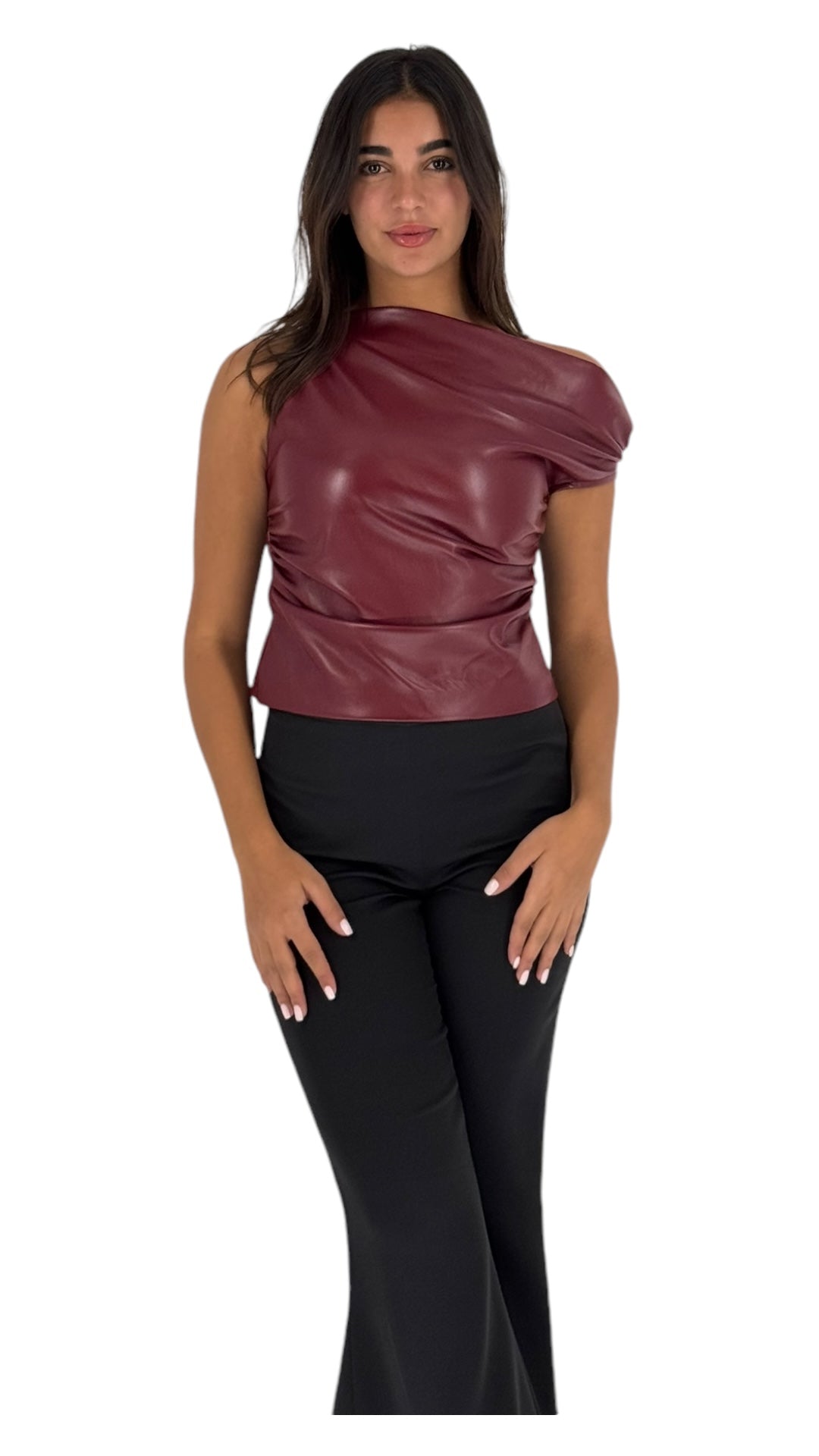 Malaika burgundy top