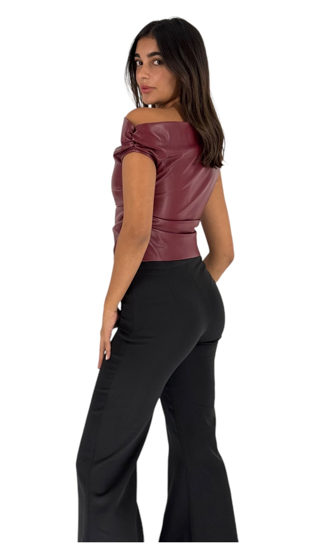 Malaika burgundy top