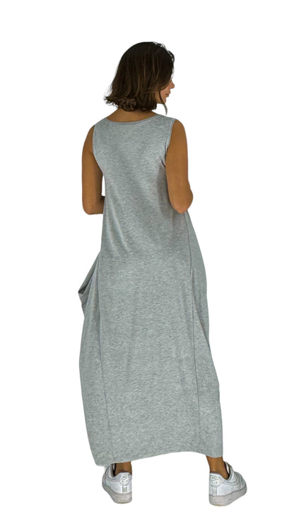 Martha Grey Sleeveless Dress