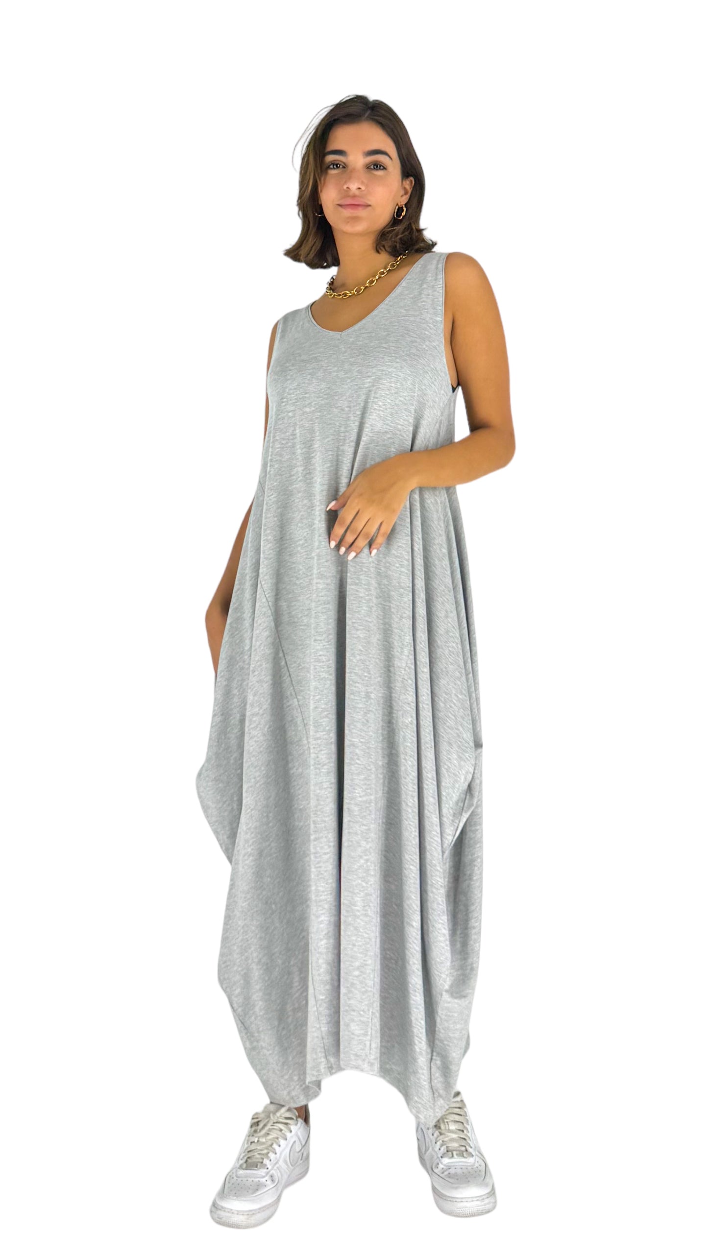 Martha Grey Sleeveless Dress