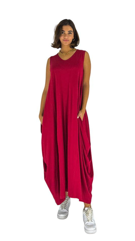 Martha Red Sleeveless Dress
