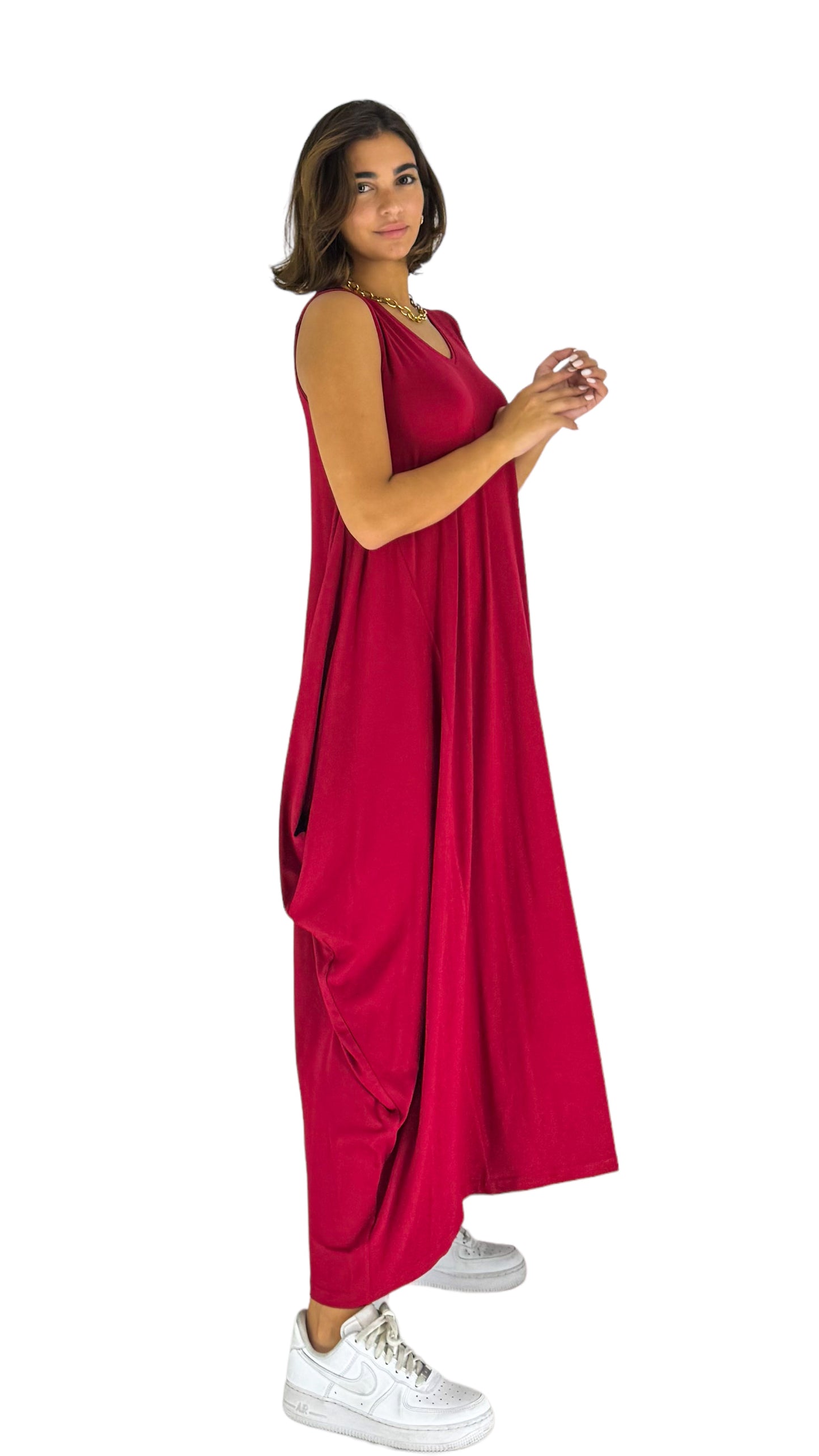 Martha Red Sleeveless Dress