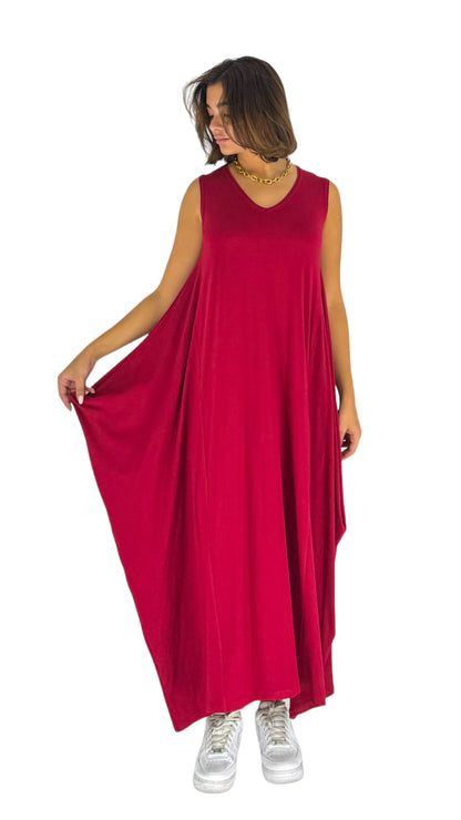 Martha Red Sleeveless Dress