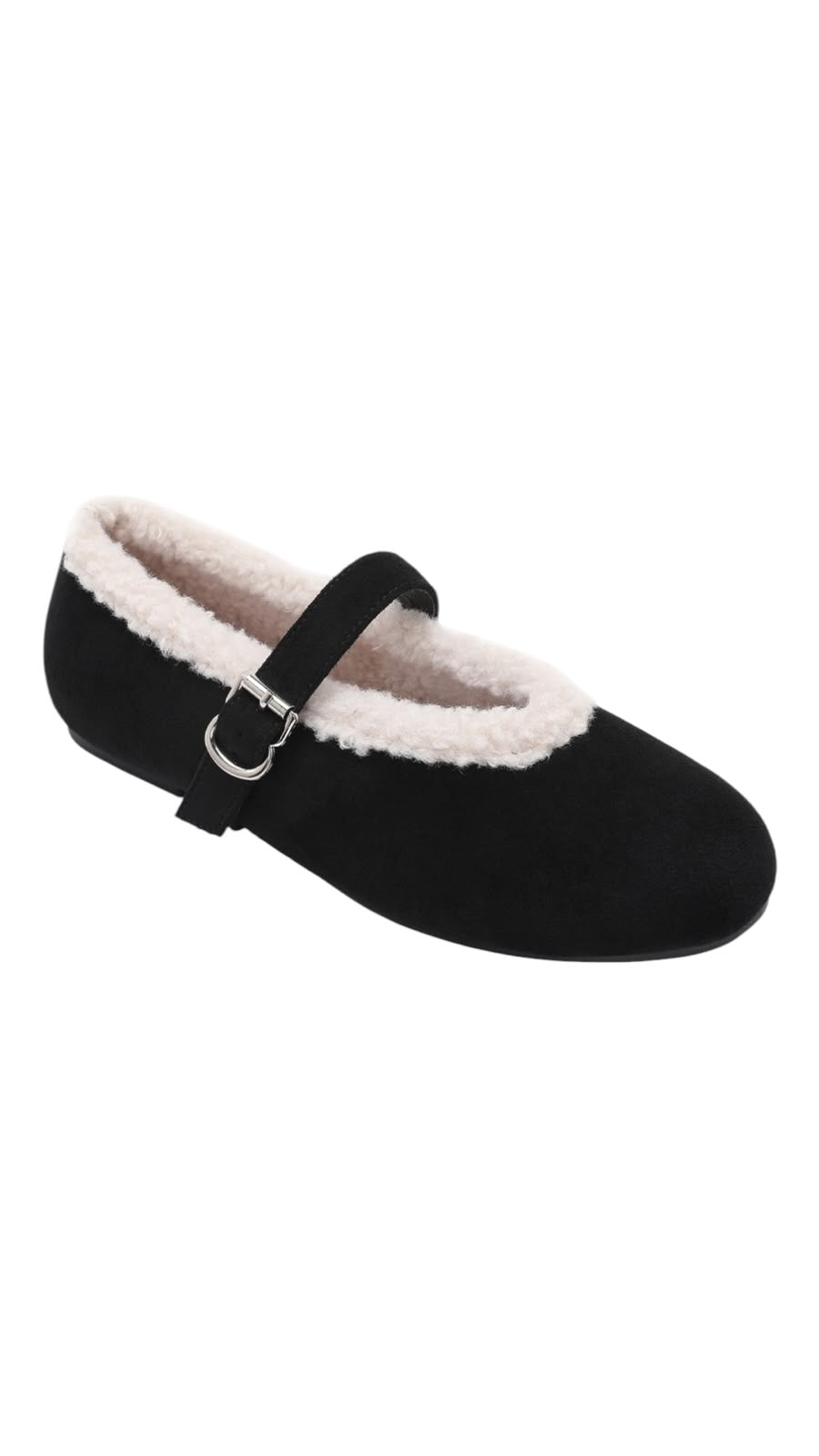 Elodie Faux Fur Mary Jane Ballet Flats