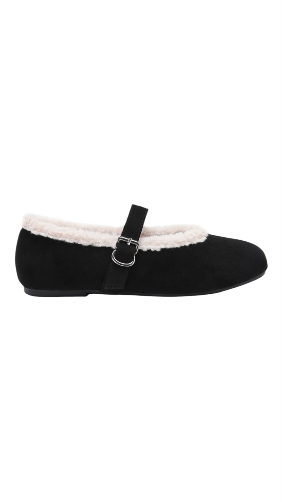 Elodie Faux Fur Mary Jane Ballet Flats