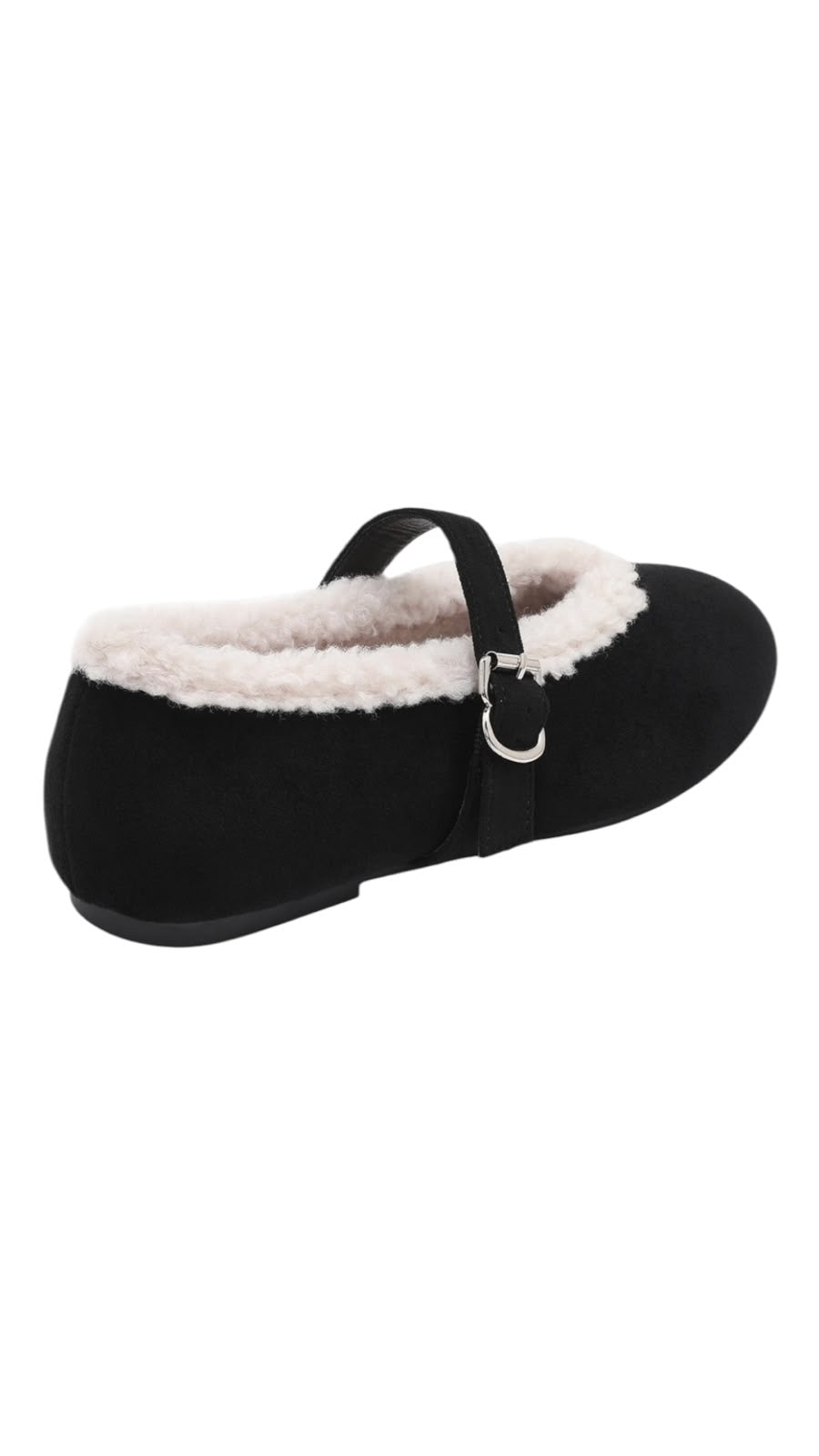 Elodie Faux Fur Mary Jane Ballet Flats