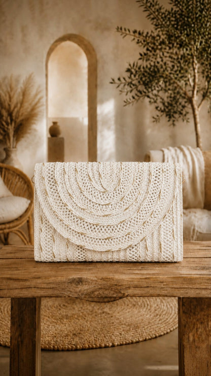 Abbey white/gold bag