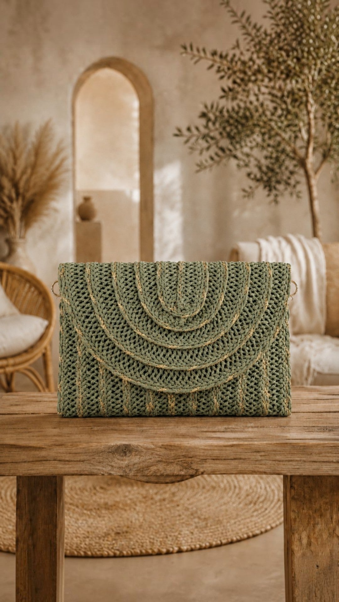 Abbey green/gold bag
