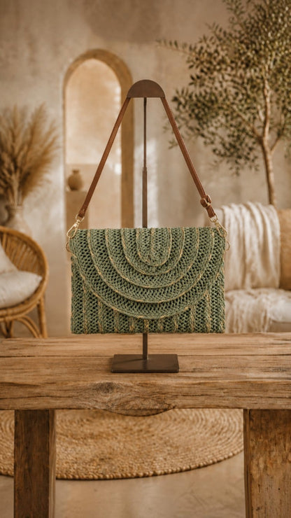 Abbey green/gold bag