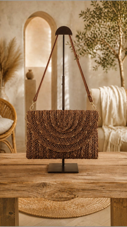 Abbey brown/gold bag