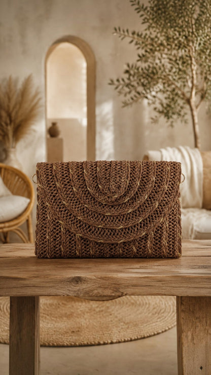 Abbey brown/gold bag