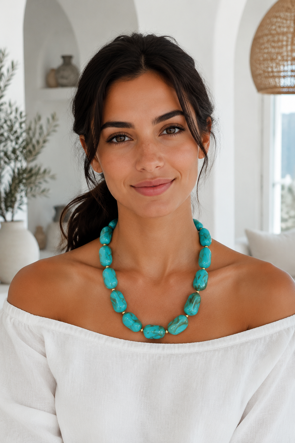Rosa Turquoise Pebble Necklace